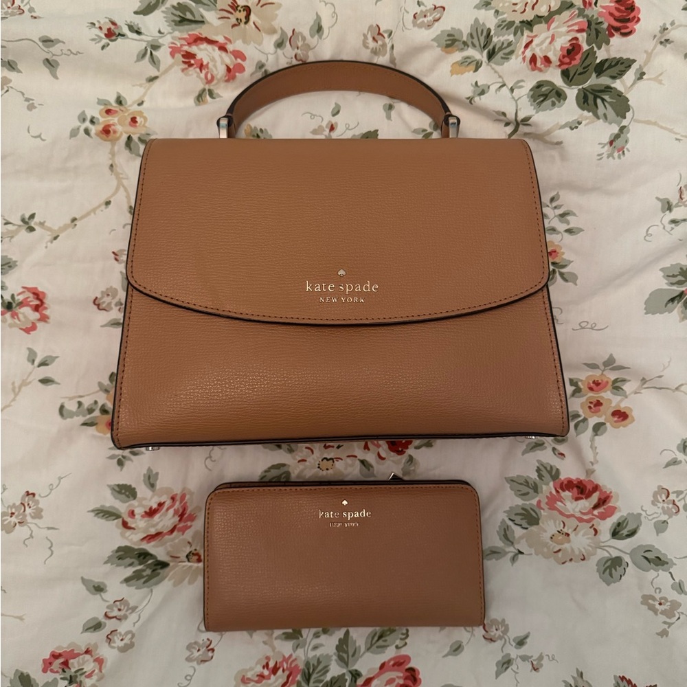 Kate Spade Tan Leather Satchel with Classic Silhouette